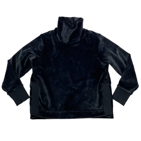 Athleta Double Cozy Karma Funnel Neck Top Mediul Black - Picture 7 of 13